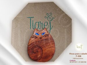 Pinza para cabello Gato ojos azules