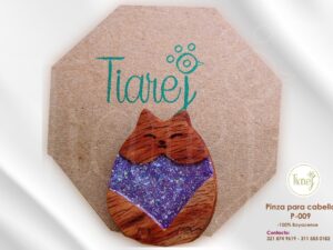 Pinza para cabello Gato morado